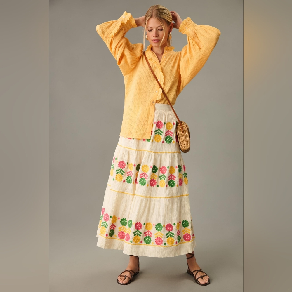 Antik Batik Clemence Embroidered Skirt